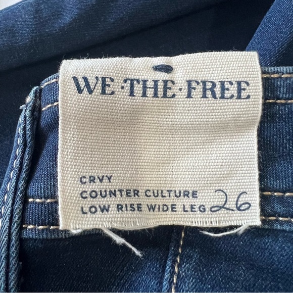 We the Free People CRVY Counter Culture Wide-Leg High Rise Jean Pant 26 27 - Picture 13 of 15